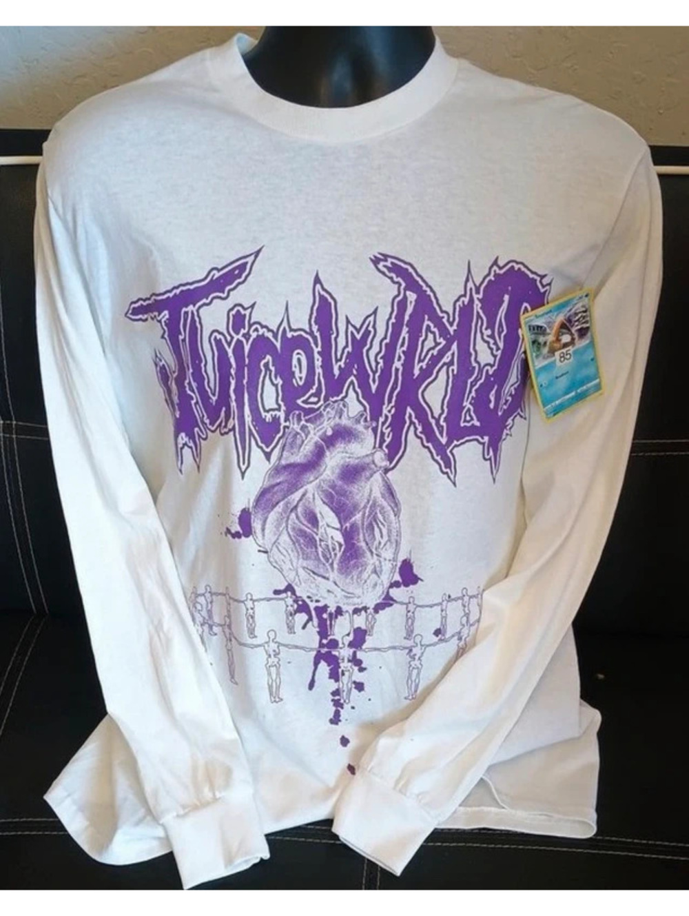Juice Wrld 999 Men’s 3D Heart of the Abyss Longsleeve White Shirt (Medium)
